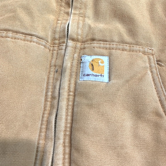 Carhartt Jacket Youth Boys M (10-12) Brown Quilt Lined Duck Canvas Hooded - Picture 4 of 9